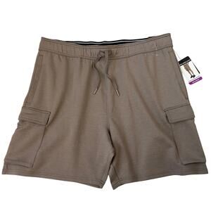 90 Degree Reflex James Cargo Shorts Men XXL Taupe Pull On Athletic Elastic Waist